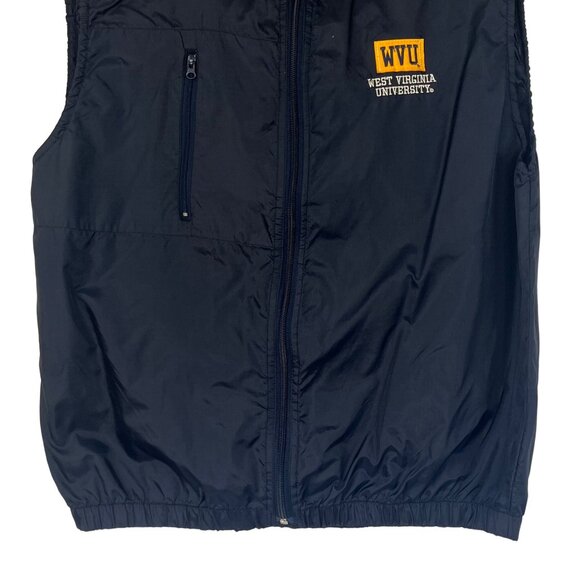 Jones & Mitchell WVU West Virginia University Womens Nylon Vest Blue Size Medium - Picture 4 of 10